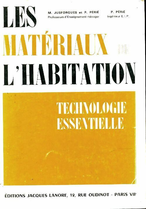 Livrenpoche : Les matériaux de l'habitation - P Périé - Livre
