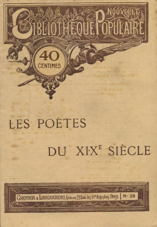 Livrenpoche : Les poètes du XIXe siècle - Inconnu - Livre