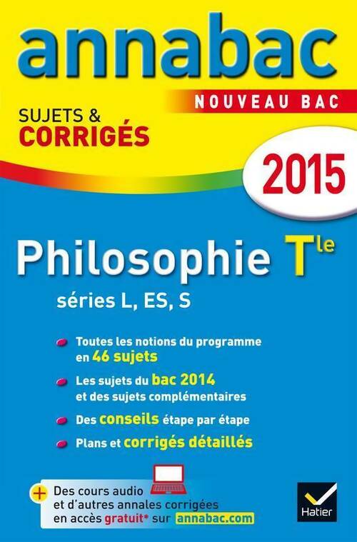 Livrenpoche : Philosophie Terminales L, ES, S. Sujets & corrigés 2015 - Didier Guimbail - Livre