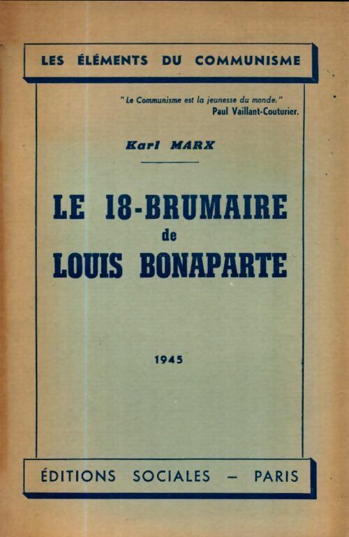 Livrenpoche : Le 18 brumaire de Louis Bonaparte - Karl Marx - Livre