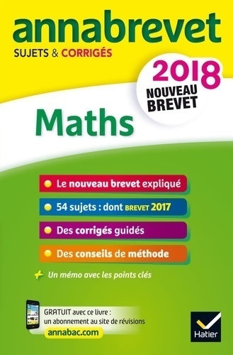 Livrenpoche : Maths 3e. Sujets et corrigés 2018 - Emmanuelle Michaud - Livre