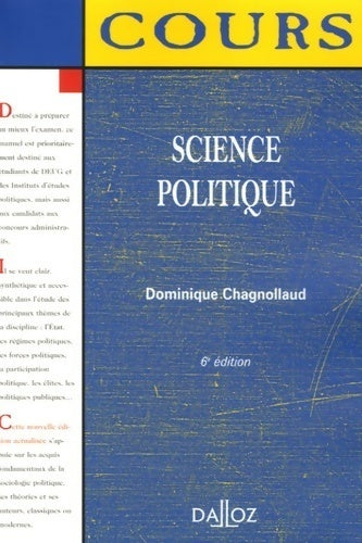Livrenpoche : Science politique - Dominique Chagnollaud - Livre