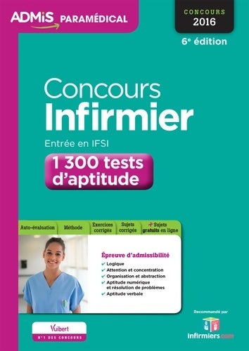 Livrenpoche : Concours infirmier. Entrée en IFSI. 1 300 tests d'aptitude - Olivier Sorel - Livre