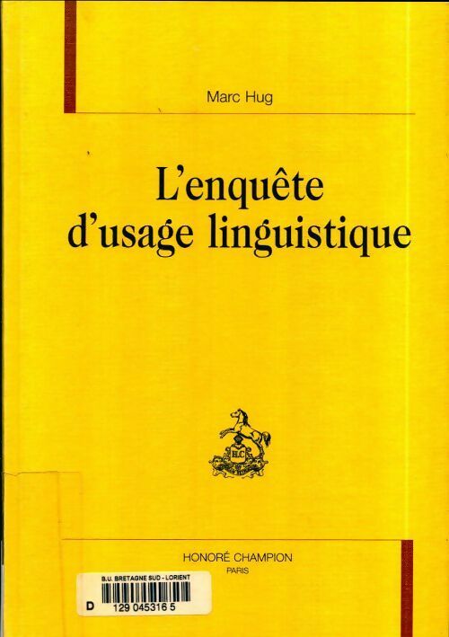 Livrenpoche : L'enquête d'usage linguistique - Marc Hug - Livre