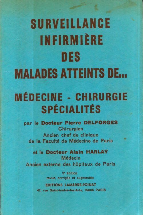 Livrenpoche : Surveillance infirmière des malades atteints de... - Collectif - Livre