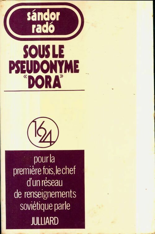 Livrenpoche : Sous le pseudonyme Dora - Rado Sandor - Livre