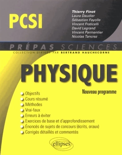 Livrenpoche : Physique PCSI prépas sciences 2013 - Thierry Finot - Livre