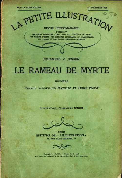 Livrenpoche : La petite illustration n°411 Roman n°184 : Le rameau de myrte - Collectif - Livre
