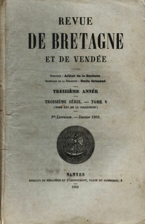 Livrenpoche : Revue de Bretagne et de Vendée 13e année 3e série Tome V - Collectif - Livre