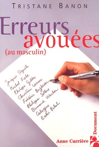 Livrenpoche : Erreurs avouées - Tristane Banon - Livre