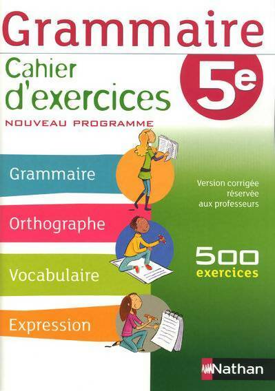 Livrenpoche : Grammaire 5e cahier d'exercices version corrigée reservee aux professeurs - Cécile De Cazenove - Livre
