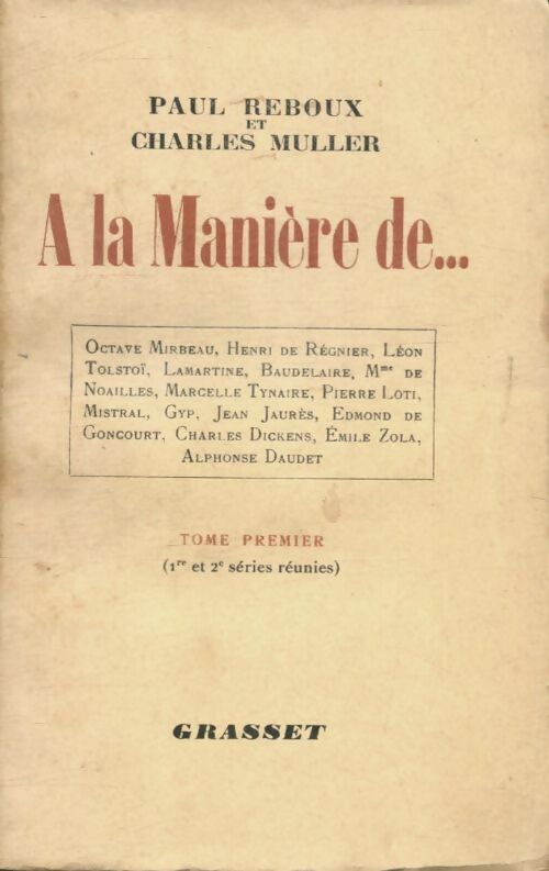 Livrenpoche : A la manière de... - Charles Muller, Paul Reboux - Livre
