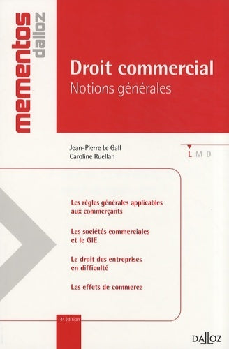 Livrenpoche : Droit commercial. Notions générales - Collectif - Livre