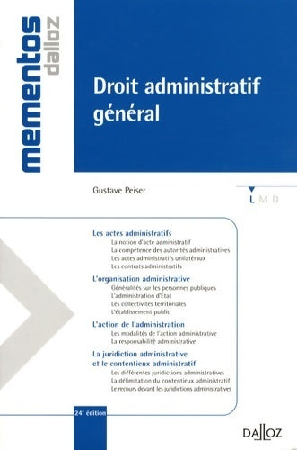 Livrenpoche : Droit administratif général - Gustave Peiser - Livre