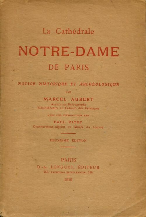 Livrenpoche : La cathédrale Notre-Dame de Paris notice historique et archéologique - Manuel Aubert - Livre