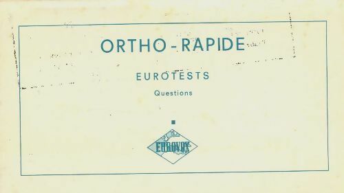 Livrenpoche : Ortho rapide eurotests questions - Collectif - Livre