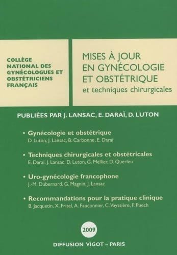 Livrenpoche : Mises à jour en gynécologie et obstétrique et techniques chirurgicales - Collectif - Livre