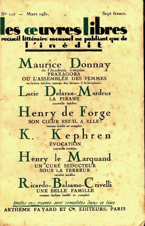 Livrenpoche : Les oeuvres libres n°117 - Collectif - Livre