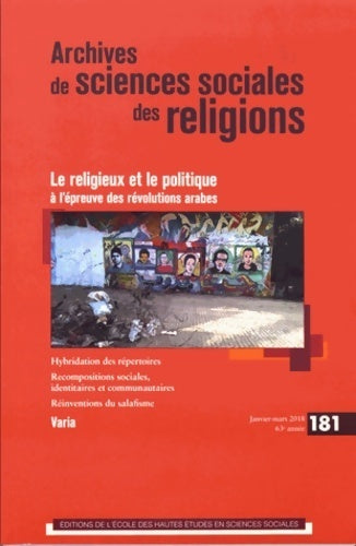 Livrenpoche : Archives de sciences sociales des religions n°181 : Le religieux et le politique - Collectif - Livre