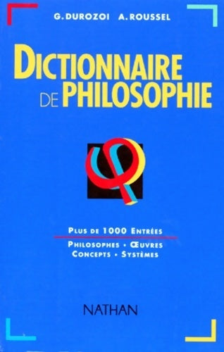 Livrenpoche : Dictionnaire de philosophie - Gérard Durozoi - Livre