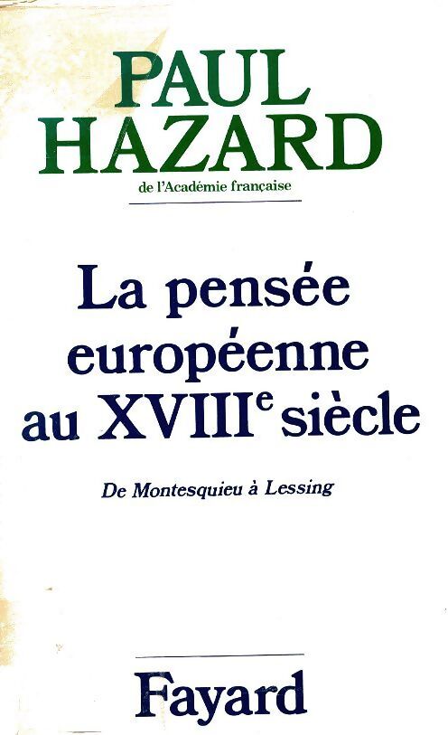 Livrenpoche : La pensée européenne au XVIIIe siècle - Paul Hazard - Livre