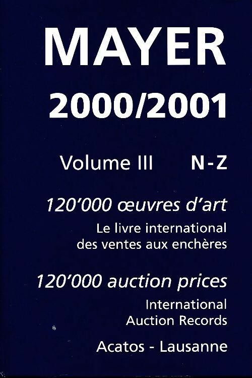 Livrenpoche : Mayer 2000/2001 Volume III - Collectif - Livre