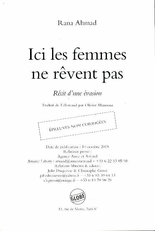 Livrenpoche : Ici les femmes ne rêvent pas - Rana Ahmad - Livre