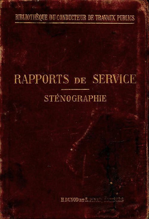 Livrenpoche : Rapports de service - sténographie - E Dardart - Livre