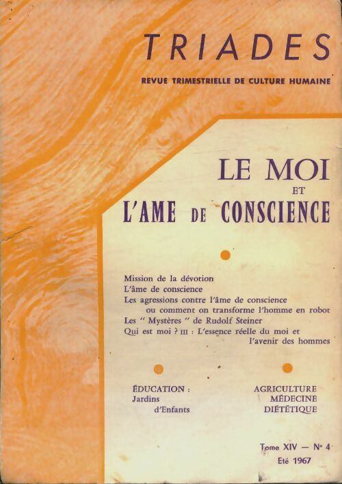 Livrenpoche : Triades Tome XIV n°4 : Le moi et l'âme de conscience - Collectif - Livre