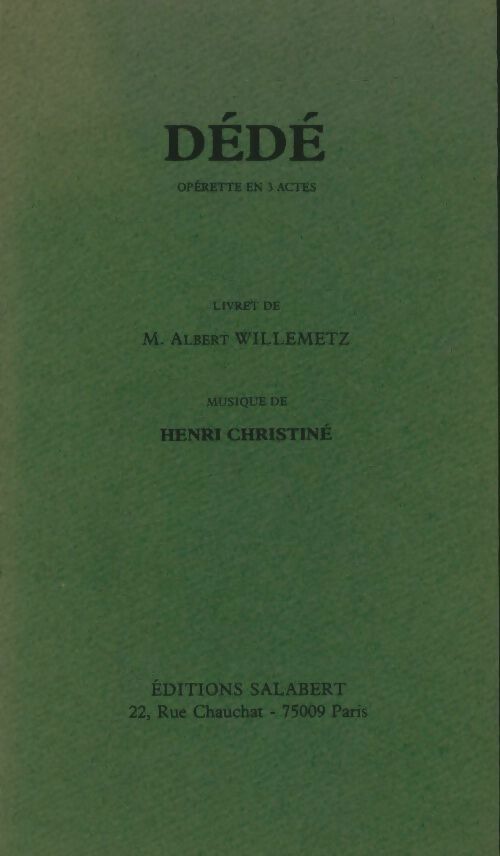 Livrenpoche : Dédé - Albert Willemetz - Livre