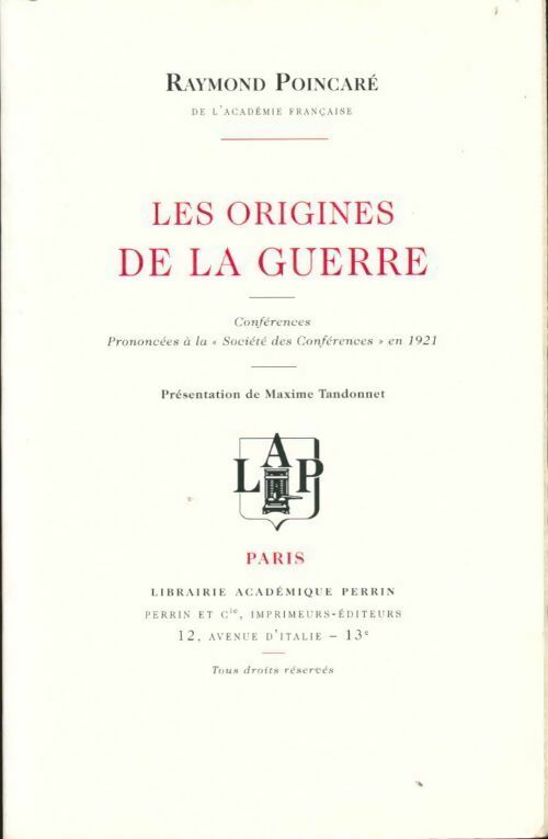 Livrenpoche : Les origines de la guerre - Poincare Raymond - Livre