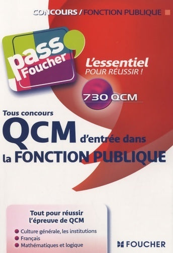 Livrenpoche : Tous concours QCM d'entrée dans la fonction publique - François Chevalier - Livre