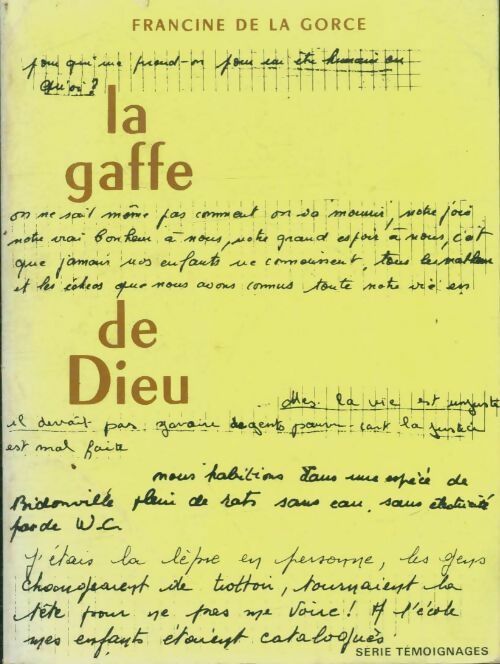 Livrenpoche : La gaffe de Dieu - Francine De la Gorce - Livre