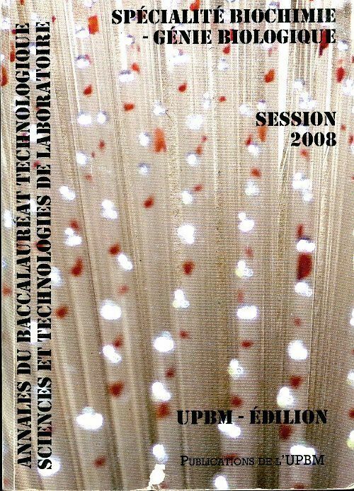 Livrenpoche : Spécialité biochimie-génie biologique session 2008 - Collectif - Livre