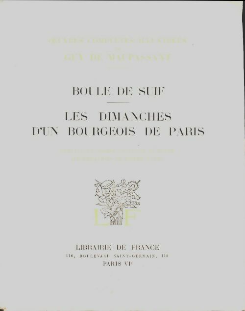 Livrenpoche : Boule de suif / Les dimanches d'un bourgeois de Paris - Guy De Maupassant - Livre