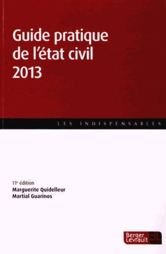 Livrenpoche : Guide pratique de l'état civil 2013 - Marguerite Quidelleur - Livre