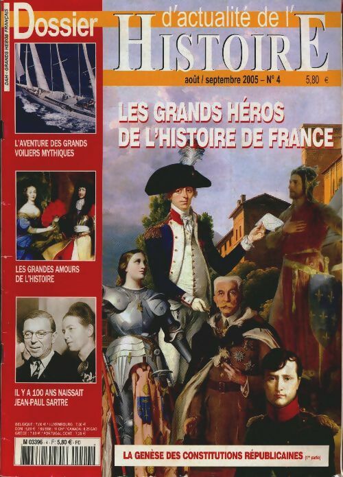 Livrenpoche : Dossier d'actualité de l'Histoire n°4 : Les grands héros de l'histoire de France - Collectif - Livre
