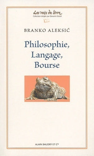 Livrenpoche : Philosophie langage bourse - Branko Aleksic - Livre