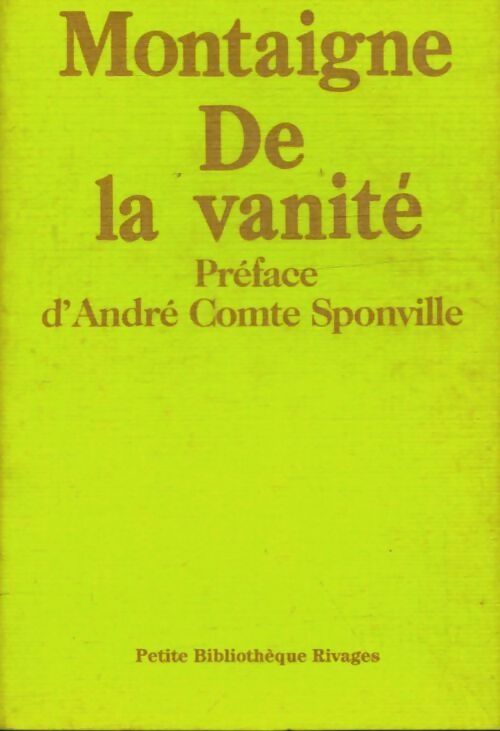 Livrenpoche : De la vanité - Montaign - Livre