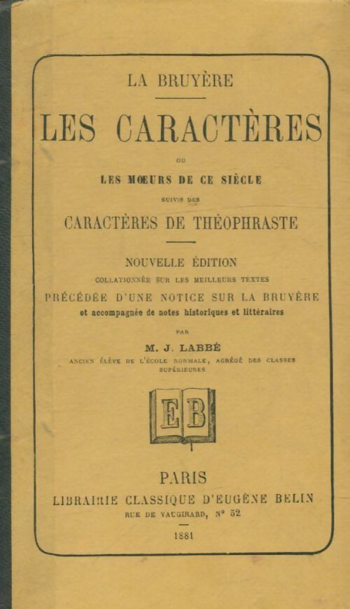 Livrenpoche : Les caractères - Jean De la Bruyère - Livre