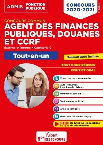 Livrenpoche : Concours commun agent des finances publiques douanes et ccrf - catégorie c - tout-en-un : Externe et interne - 2020-2021 (2020) - Dominique Dumas - Livre