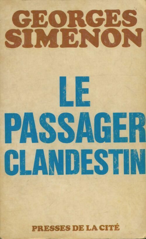Livrenpoche : Le passager clandestin - Georges Simenon - Livre