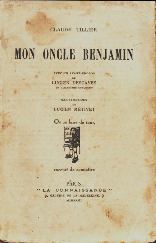 Livrenpoche : Mon oncle Benjamin - Claude Tillier - Livre