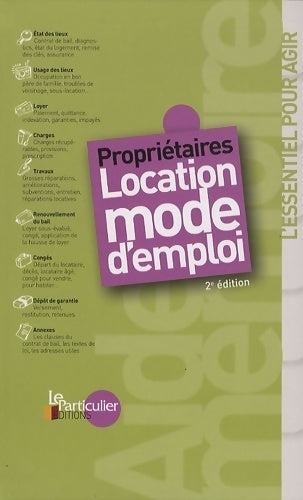 Livrenpoche : Propriétaires : Location mode d'emploi - Le Particulier Editions - Livre