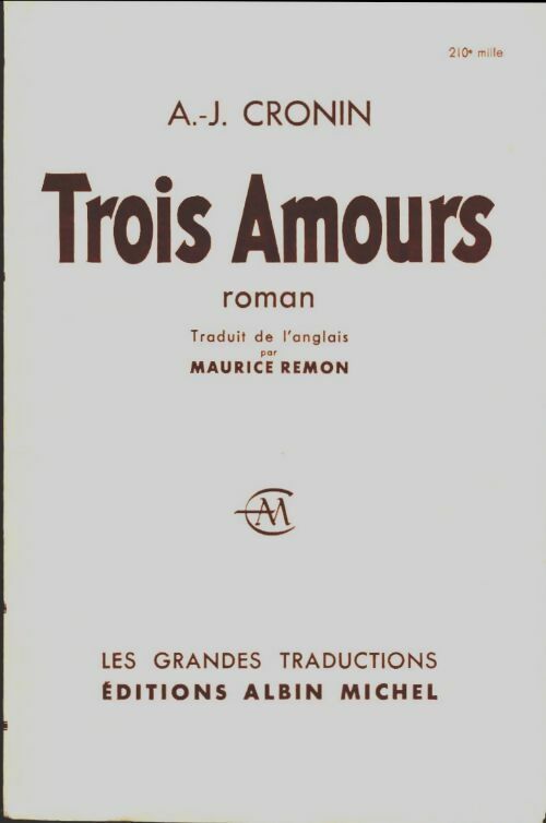 Livrenpoche : Trois amours - Archibald Joseph Cronin - Livre
