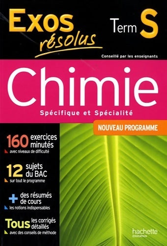 Livrenpoche : Exos résolus - chimie term s - enseignement obligatoire et de spécialité - Jean-Pierre Durandeau - Livre