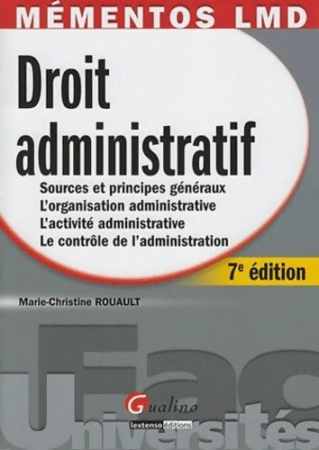 Livrenpoche : Droit administratif - Marie-Christine Rouault - Livre