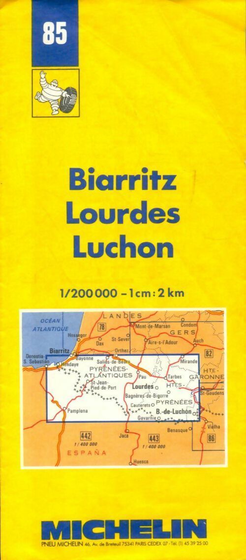 Livrenpoche : Carte routière : Biarritz - Lourdes - luchon 85 1/200000 - Carte Michelin - Livre