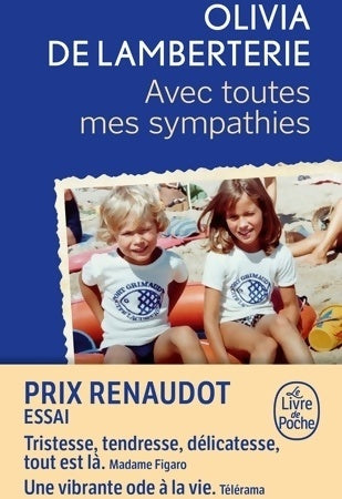 Livrenpoche : Avec toutes mes sympathies - Olivia De Lamberterie - Livre