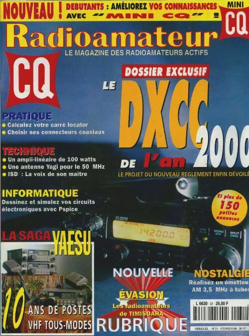 Livrenpoche : CQ Radioamateur n°31 : Le DXCC de l'an 2000 - Collectif - Livre